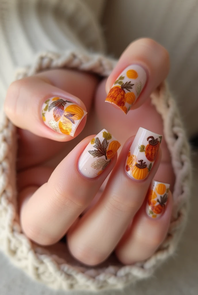 fall nail ideas, realistic on cute hands