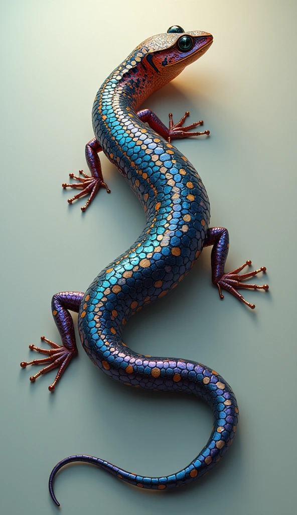 Very beautiful salamander, whole body