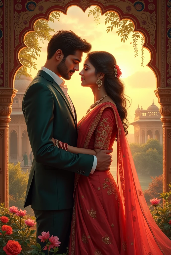 Make a book cover for romantic novel Indian novels