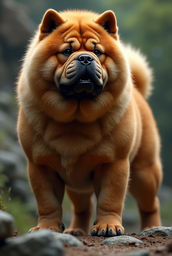 Realistyczny mix chow chow cane corso 