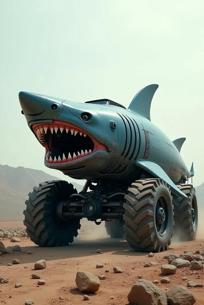 A transformation shark truck