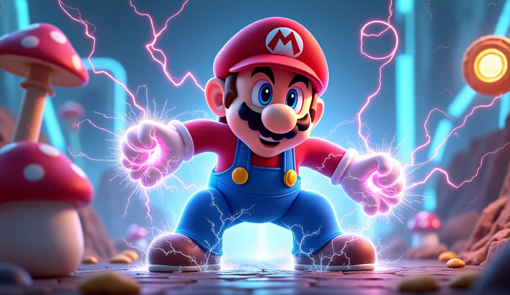 super mario supercharged with electricity