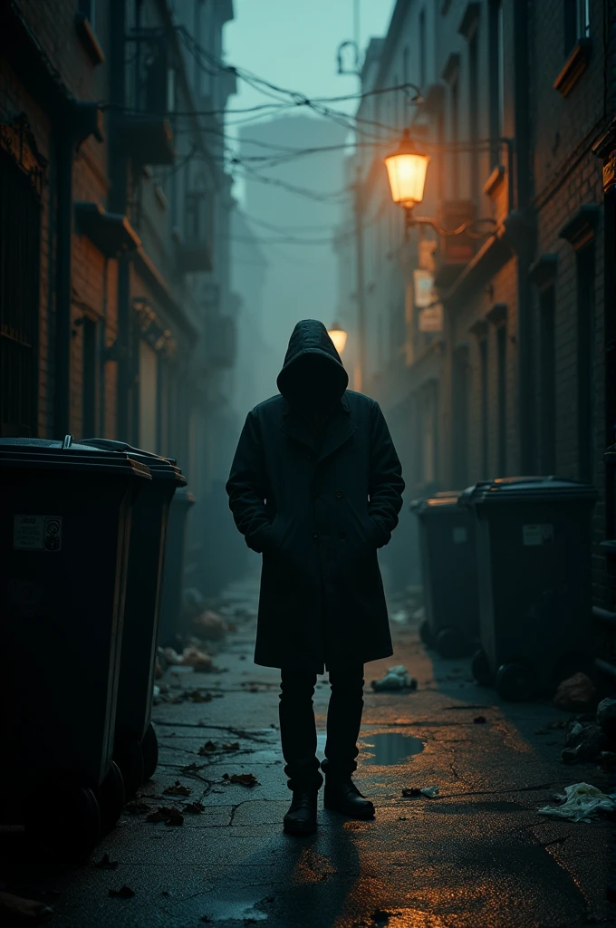 a guy in a hooded alley