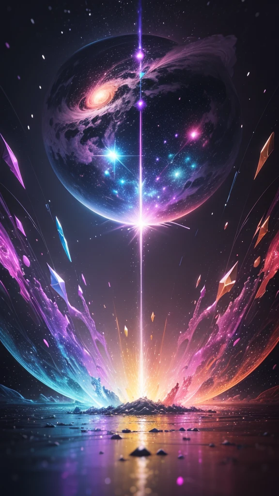 ((Better Quality)), ((artwork)), (be familiar with), Abstract magic rain, universe , performer, music, wallpaper, 4K Ultra Real、16K, Ultra-high resolution, Ultra-high resolution, to be born,wonderful ,future、Iridescent、The world 30 years from now