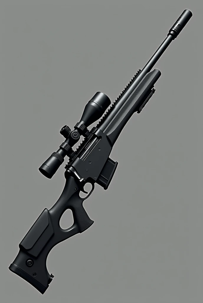 Sniper rifle with tactical stock and 10x scope, 7.62mm bullet