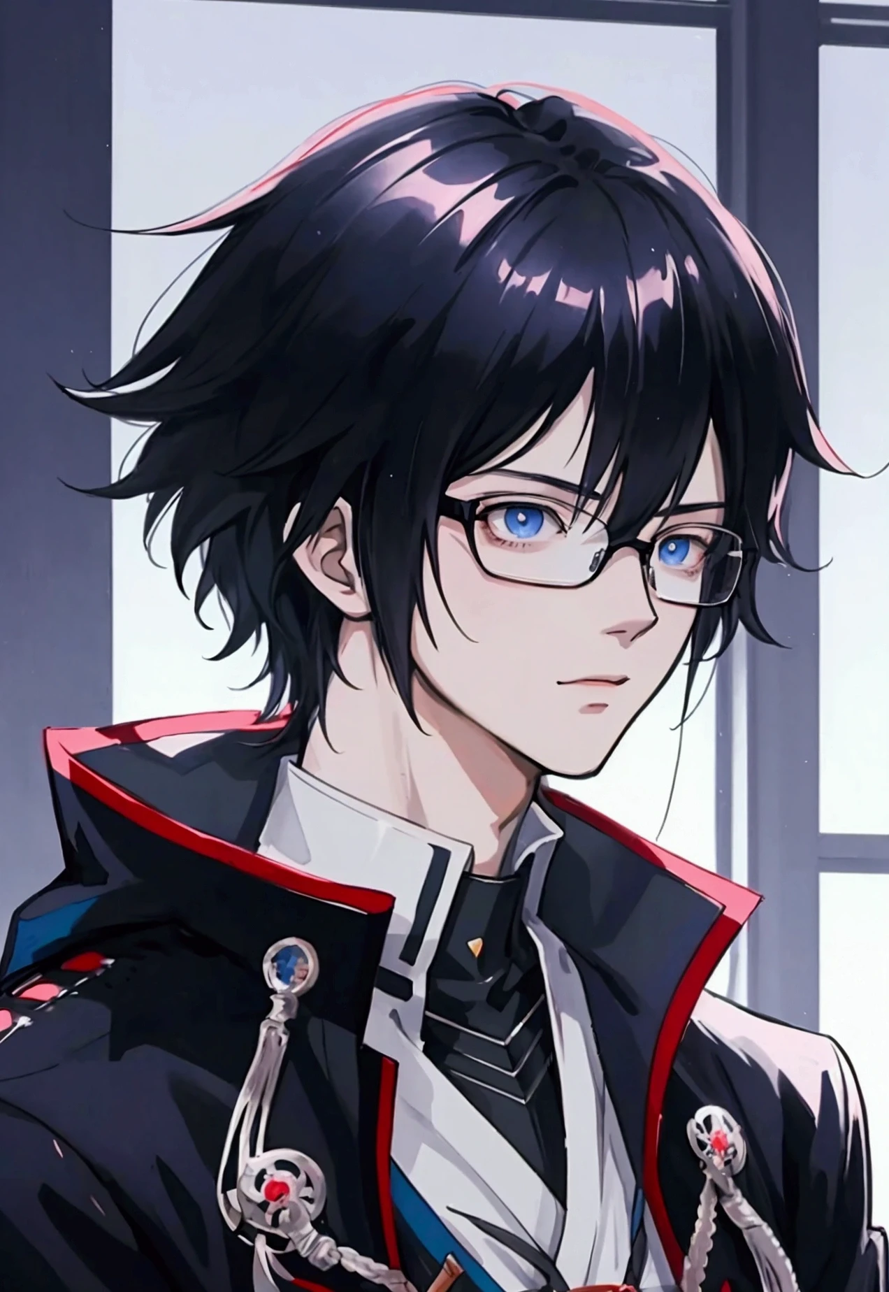 anime boy, anime art, black hair, guy, guy with glasses, guy with glasses, guy with glasses, guy with glasses, guy, tall anime guy with blue eyes, from arknights, young anime man, inspired by Okumura Masanobu, male anime character, anime boy, persona 5 art style wlop, arknights, anime, anime, modern, anime, ray tracing, backlighting, glowing light, blending, depth of field, masterpiece, accurate, anatomically correct, textured skin, super detail, high details, high quality, highres, best quality