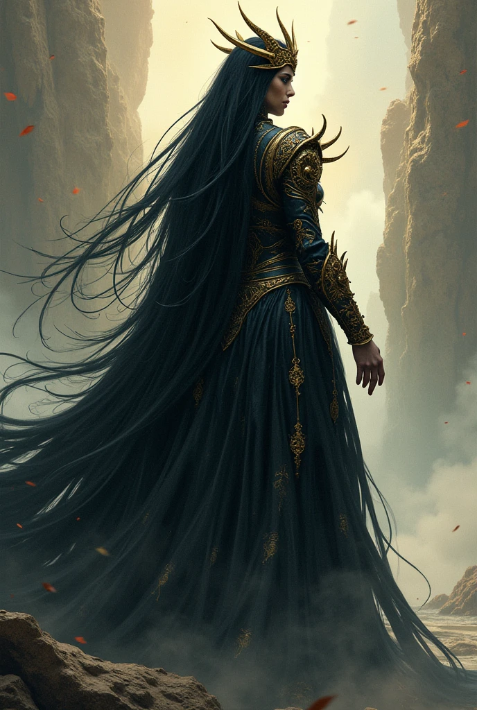 7th world king man backside 7 world image long dinamic black hair