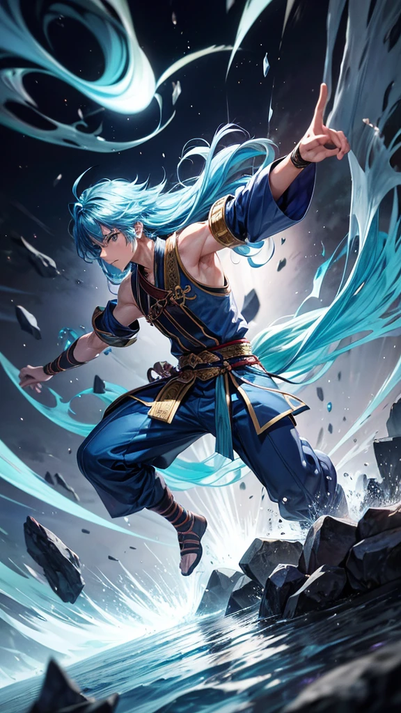 ส่งโดย คุณ:
extreme dynamics movement scene , long exposure panorama photography ultra realistic full body,photo of blurry high-speed movement of a boy sea blue hair anime style สวมชุด นักรบ ใน เกมส์RPG Ragnarok,is smashing a long sword destroying the slime ,create a shockwave dinamic pose, martial arts pose.fantasy hill
