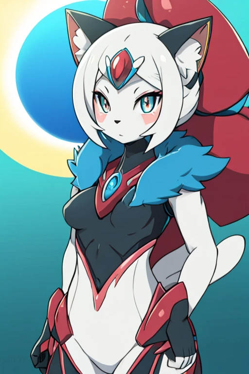 Furry female nice eyes cat alola pokemon sun and moon warframe style 