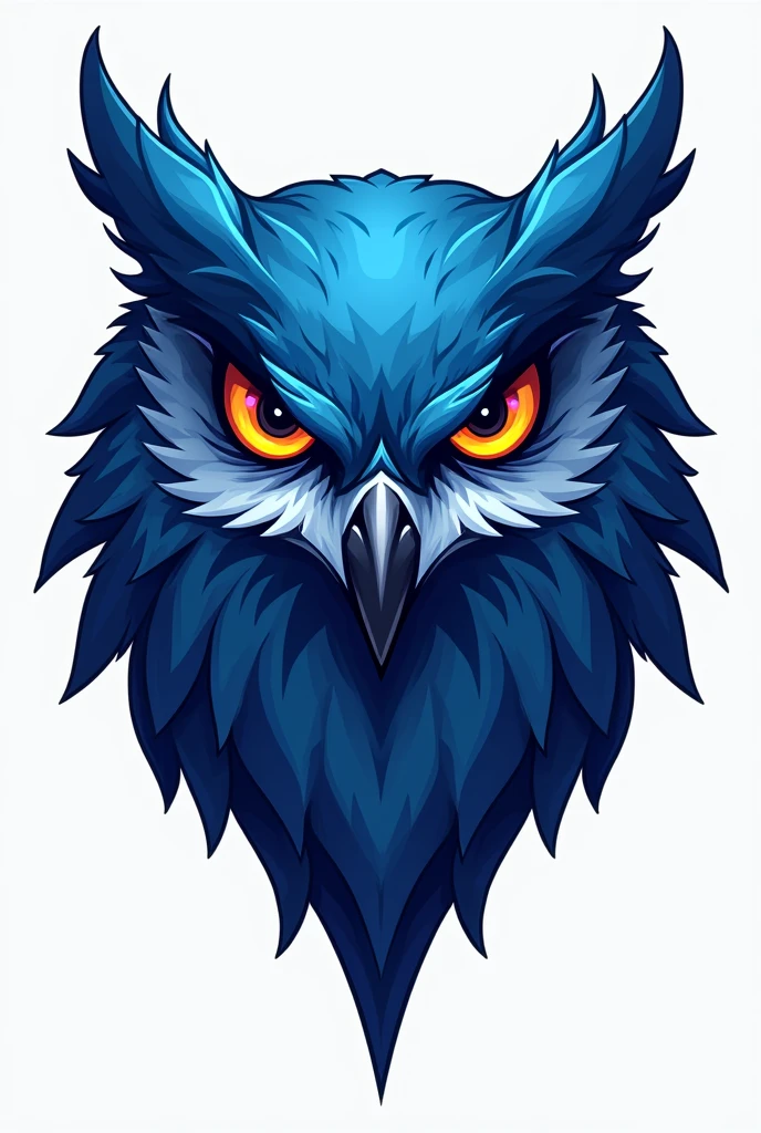 Blue Fury owl animated logo just the head Nd claws only