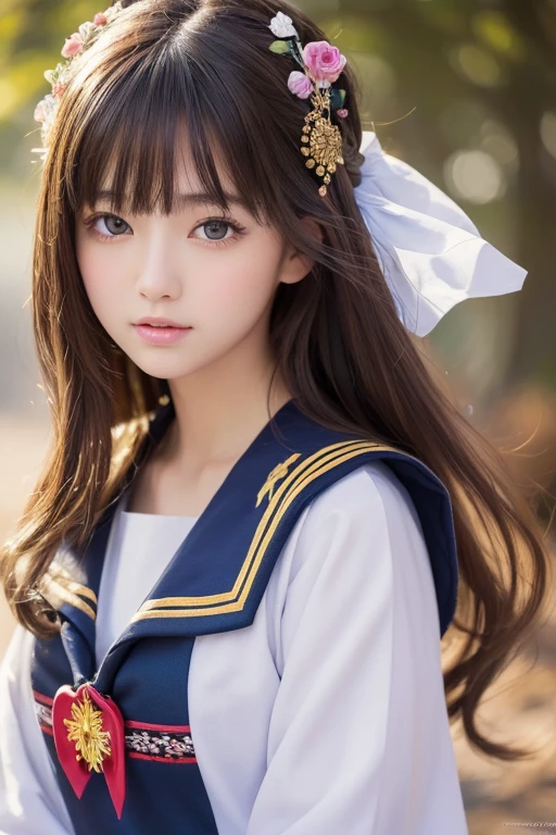 (masterpiece, Highest quality, Highest quality, Official Art, beautifully、beautiful:1.2), (One Girl), Very detailed, (Fractal Art:1.3), colorful, Most detailed, Perfect Face, Upper Body, High resolution, Long Hair、Japan、Sailor suit