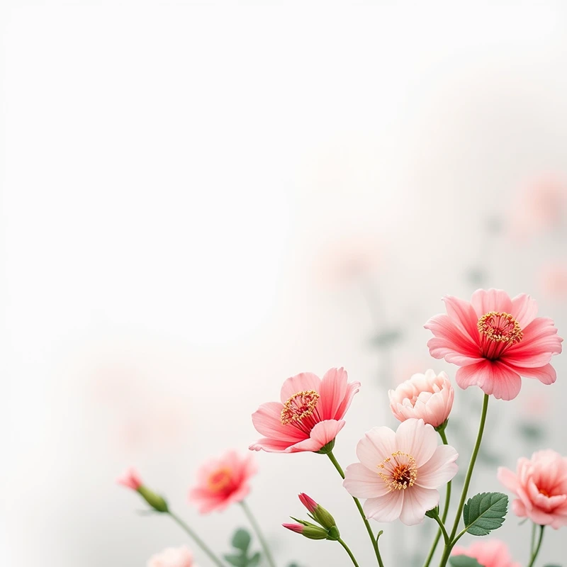 Pure white background，Geranium flowers