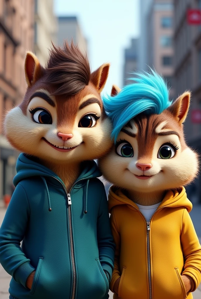 In the Movie of Alvin and the chipmunks
- Chipmunks Alvin: Picture him with a trendy Korean hairstyle. His hair could be a Black
- Chipmunks Brittany: Imagine Brittany with bold cyan short Korean hair. The vibrant color can be complemented with soft waves or straightened for a modern finish.