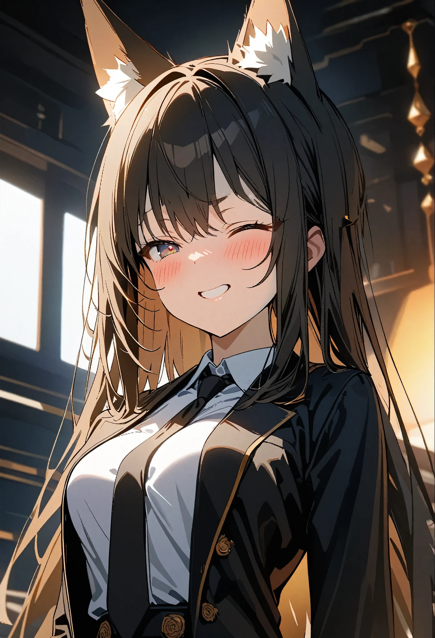 (eyes closed),blush,big smile