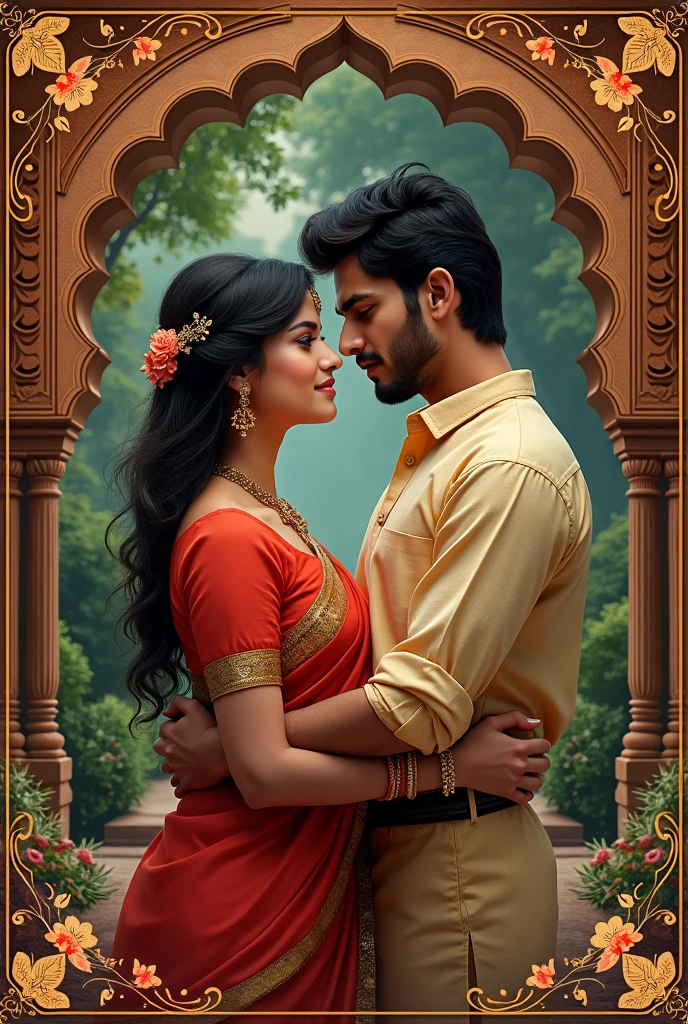 Make a Indian book cover for romantic novel 