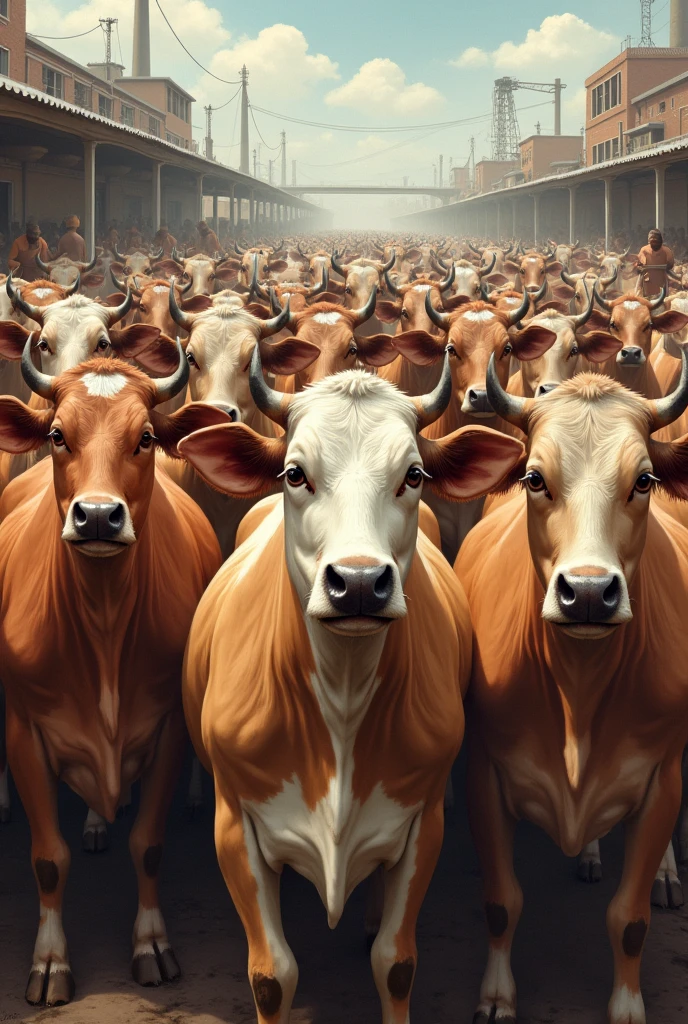 Cows protesting against production of paneer