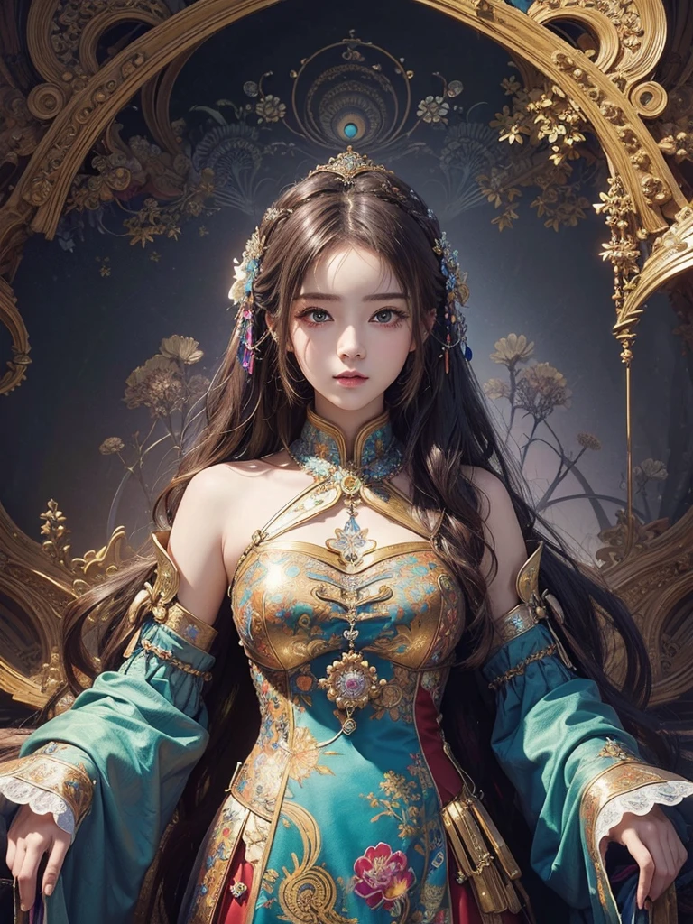 (masterpiece、Highest quality、Highest quality、Official Art、Beautiful and aesthetic:1.2)、(One Girl)、Very detailed、(Fractal Art:1.3)、colorful、Highest detail, ((Medium Hair))