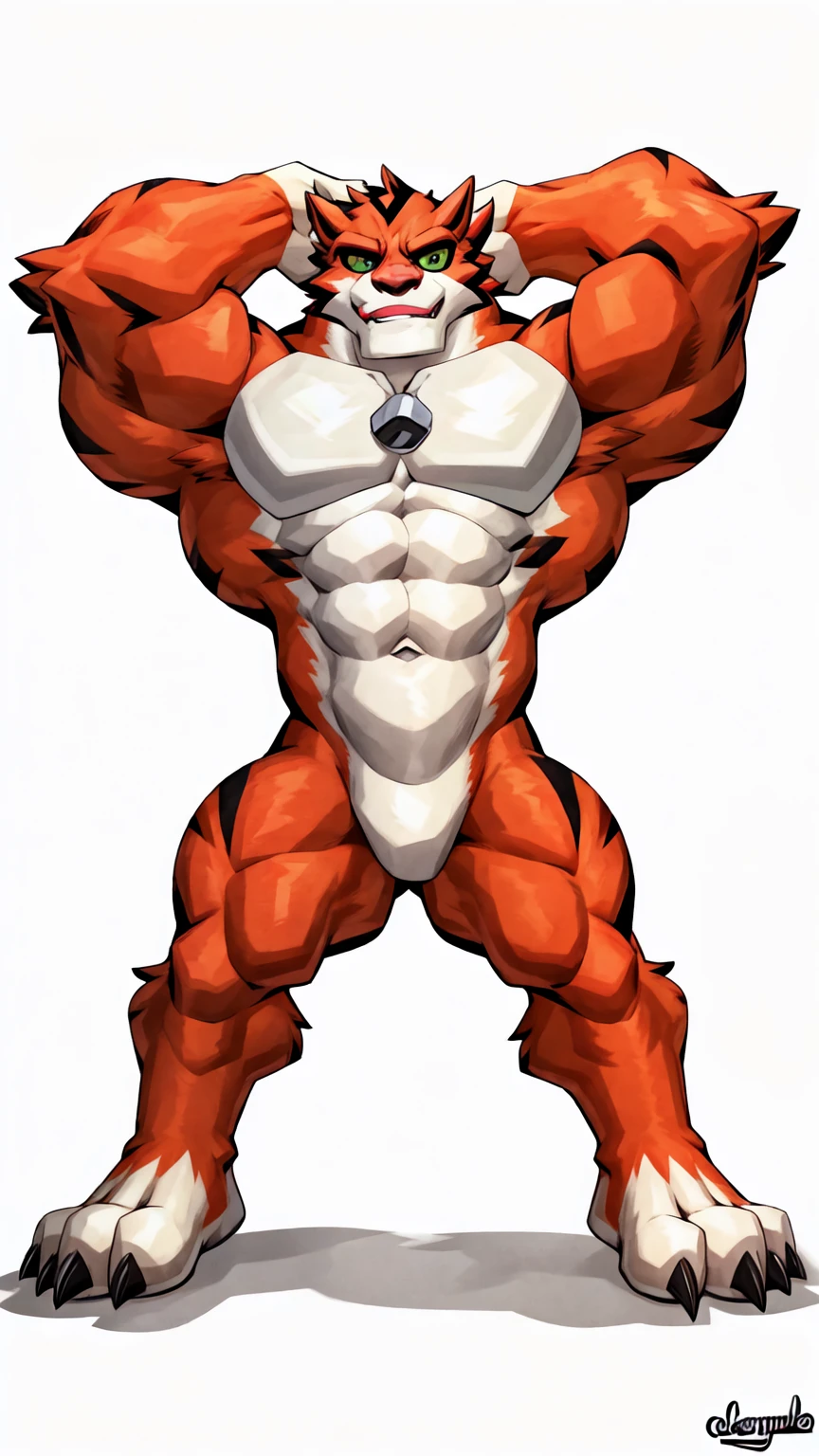 score_9, score_8_up, score_7_up, score_6_up, score_5_up, score_4_up,best quality,1boy,solo,muscular male,hi res,8k hd,looking at viewer,arms_raised,(by cartoon-network,by kamyuelo:1.5),masterpiece,best quality,(rath_(ben_10),orange skins):0.9,solo,hi res,8k hd,((nudiest:1.7)),green eyes,(((missing pupils))),full body shot,((show legs&feet)),white background,(((rugged body,wide_chest,wide_abs,wide_legs,wide_feet,big muscular,better eyes,better pupils))),standing,confident muscle-man posing