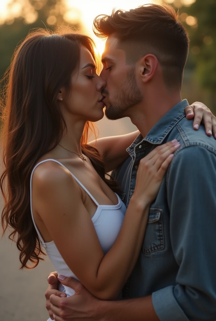 A girl doing sex with a man at road