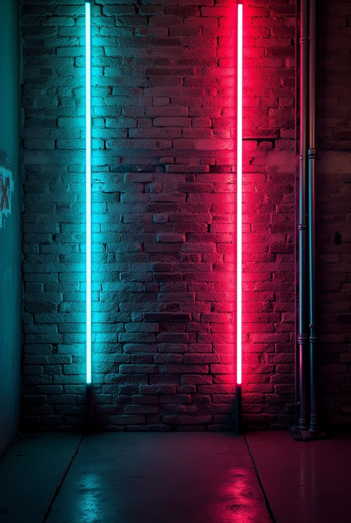 Brick wall with neon light