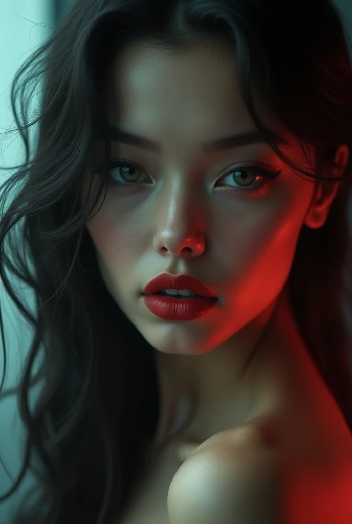 red lips light eyes