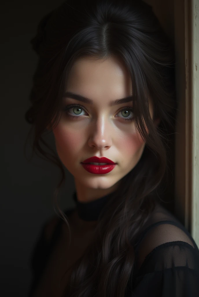 red lips light eyes