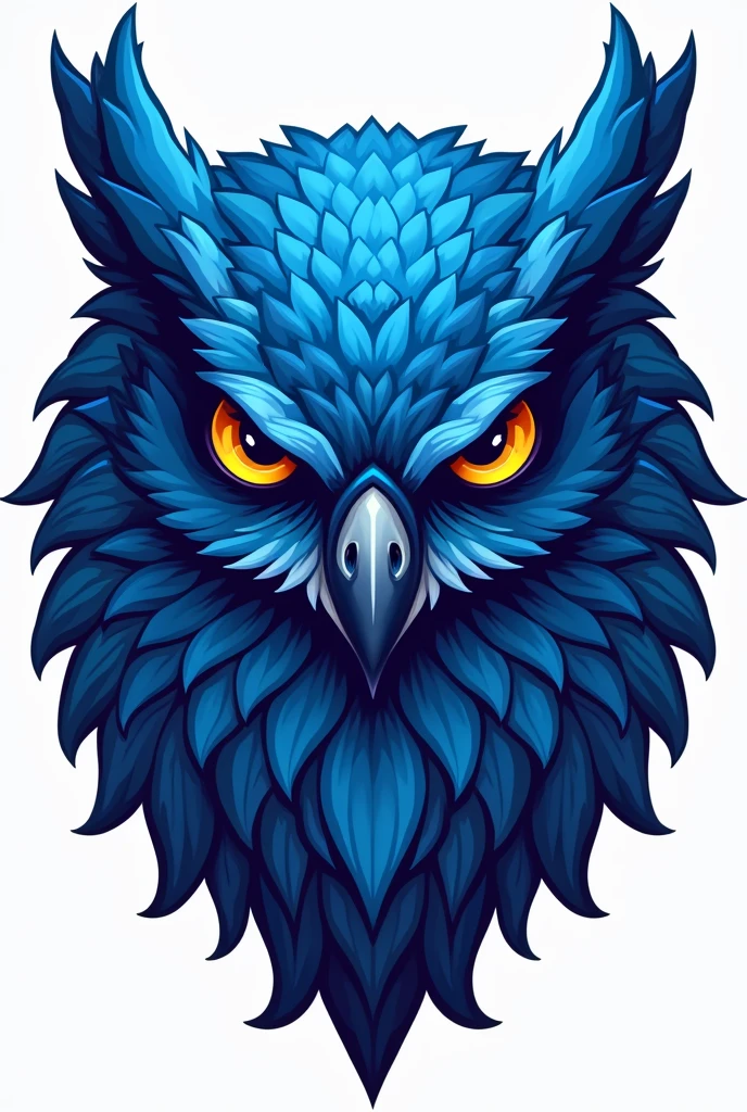 Blue Fury owl animated logo just the head only with a text written Blue Fury Owl