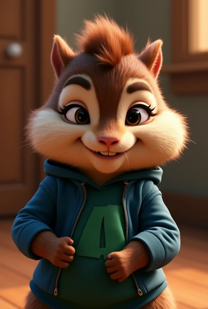 In the Movie of Alvin and the chipmunks 

- Chipmunks Alvin: Picture him with a block-two korean hairstyle. His hair could be a Black.