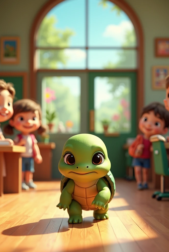 Lilli, the little turtle, goes to school
