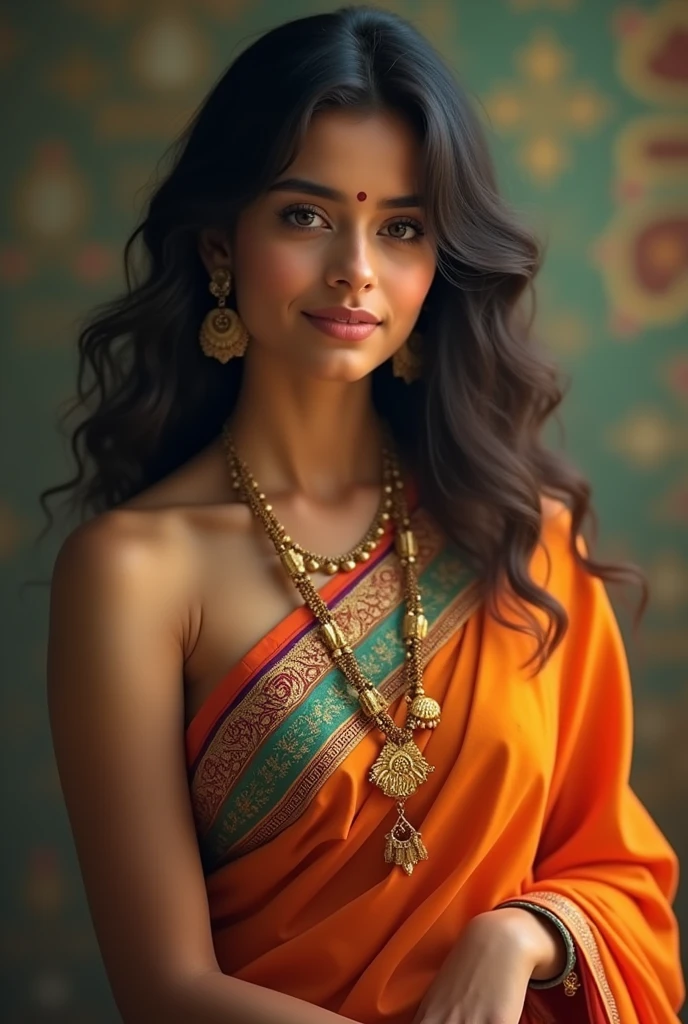 Beautiful girl wearing nauvari saree