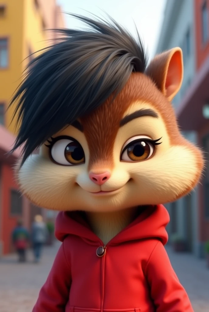 In the Movie of Alvin and the chipmunks 

- Chipmunks Alvin: Picture him with a korean hairstyle. His hair could be a Black.