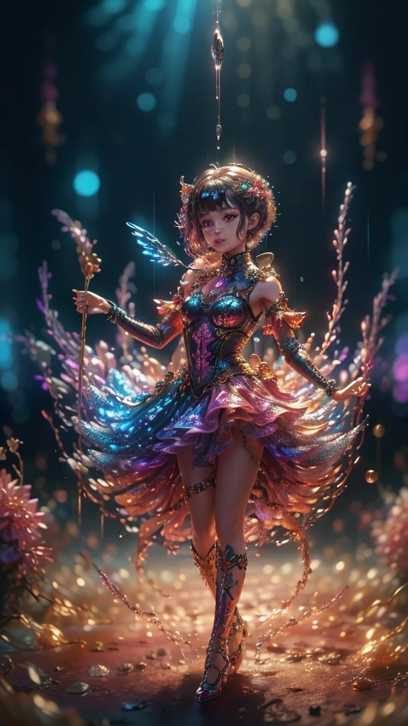 ((Better Quality)), ((artwork)), (be familiar with), Abstract magic rain, universe , performer, music, wallpaper, 4K Ultra Real、16K, Ultra-high resolution, Ultra-high resolution, to be born,wonderful ,future、Iridescent、The world 30 years from now
