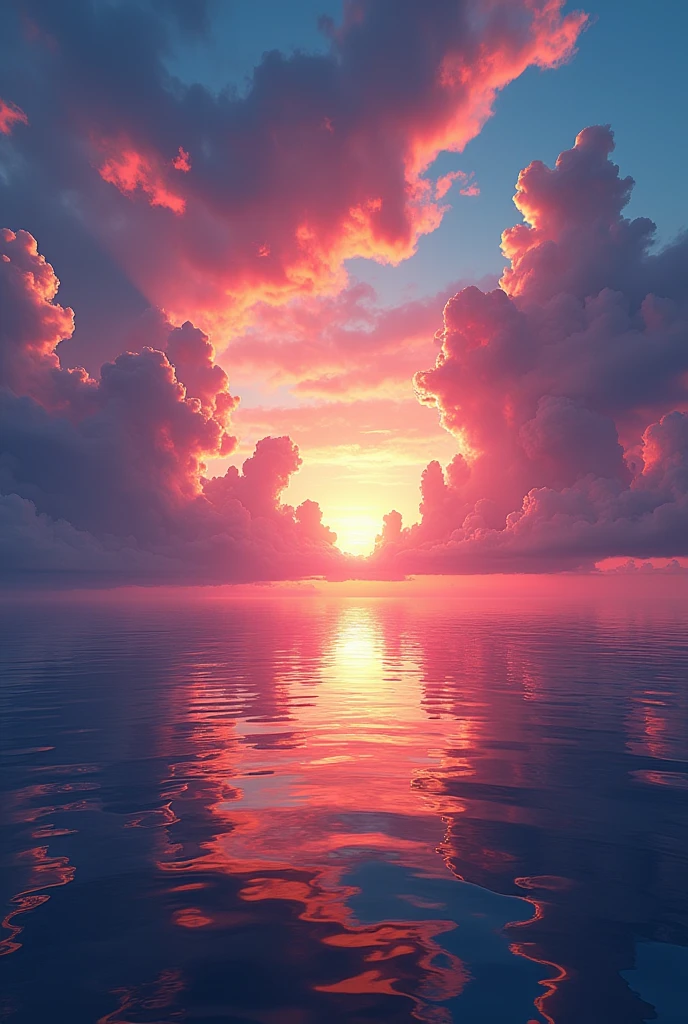 We had a beautiful sunset,The background is the sea,Colorful Sky,Surreal colors,Colorful sunset,Colorful Sky,Beautiful skyの反射,Beautiful sky,Fantastic atmosphere 8K,Colorful flowing clouds,Colors reflected in the sea,Surreal Sky,Red and blue reflections,Fire Reflection,Beautiful sky,Beautiful and spectacular sunset,Beautiful dreamy landscape,Beautiful sky