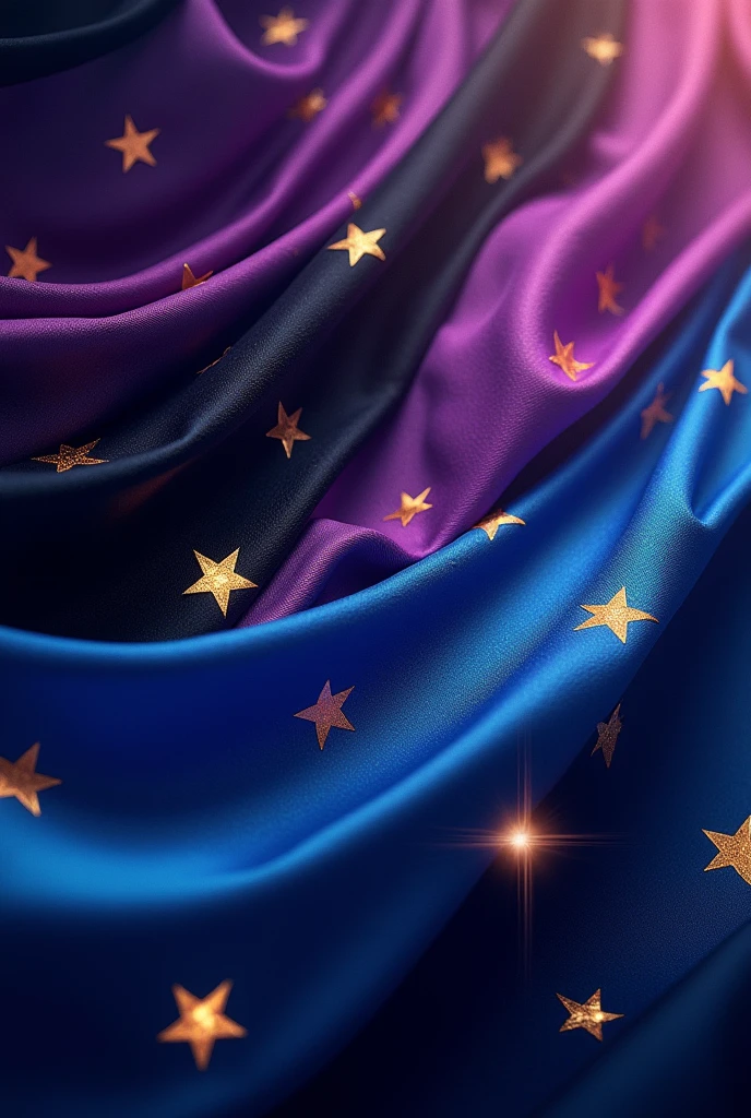 Purple, black and blue flag with stars

