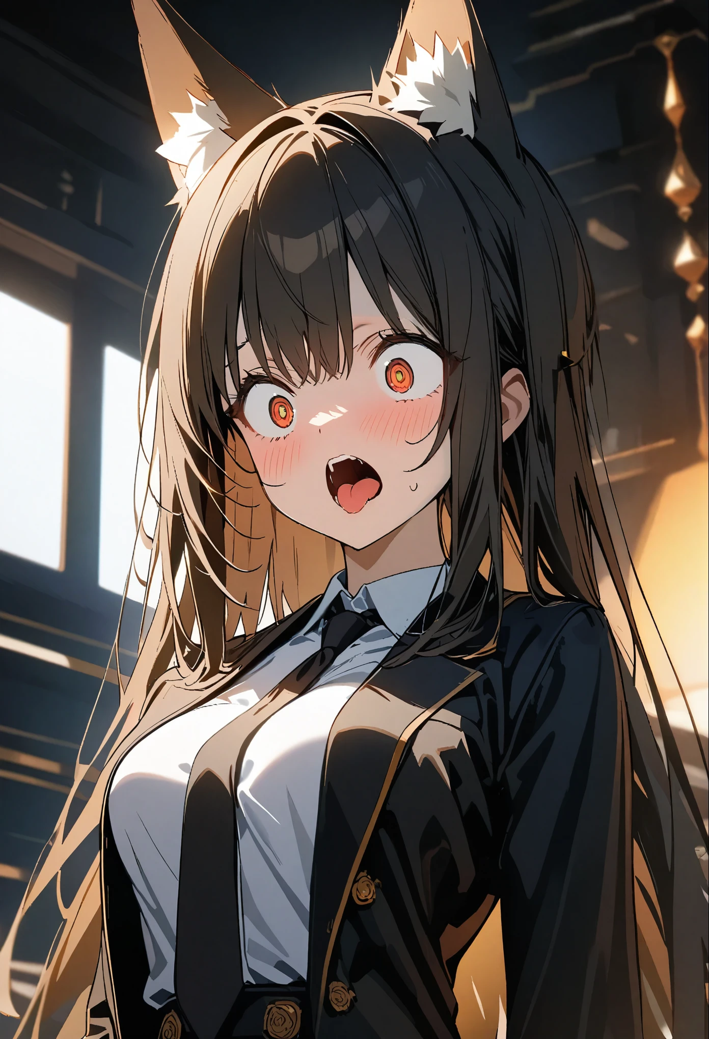 Surprised,Open your mouth,Tongue