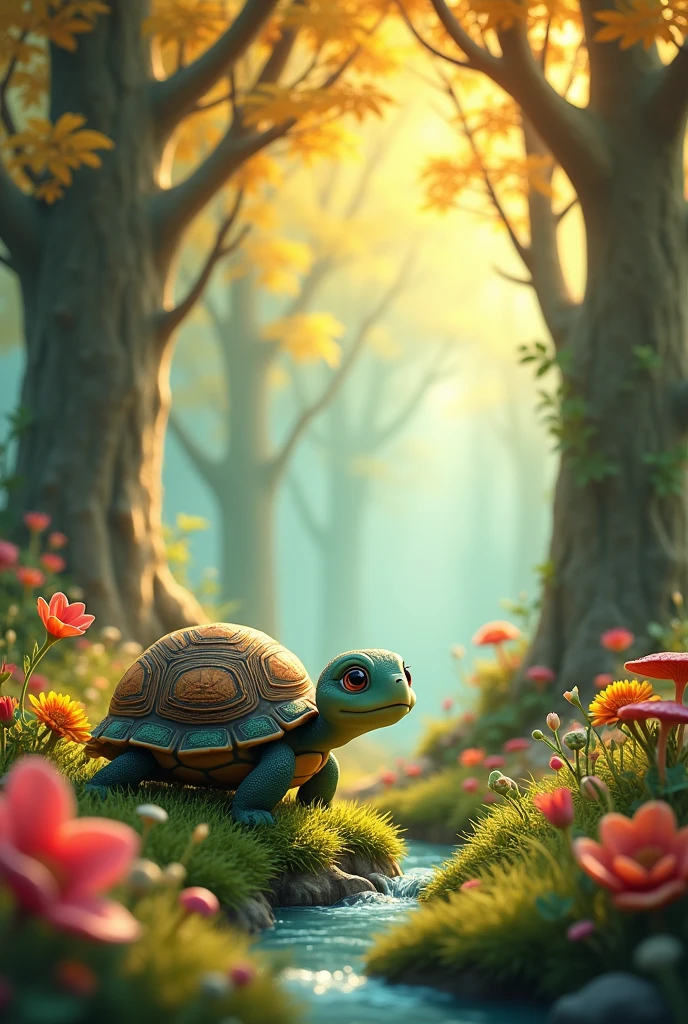 a little turtle named Lilli. Lilli lived in a colorful forest with her turtle mom