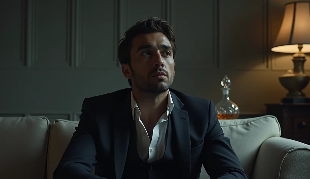 a man is sad and thinking of a luxurious life