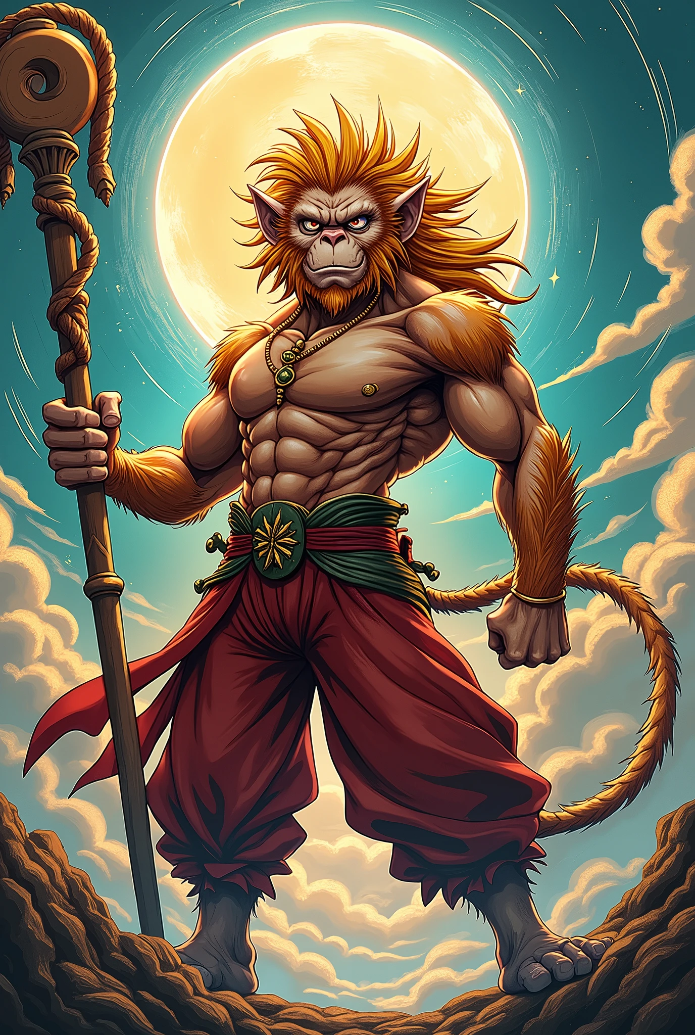 Wukong with jojo anime style