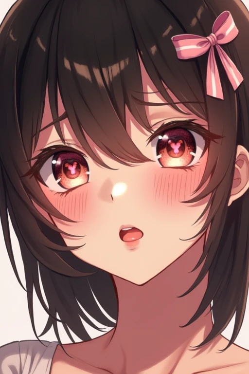Very detailed, High resolution, Disheveled Hair, Small breasts, Blushing, saliva, Are crying, Slanted Eyes, A seductive smile, Hearts in eyes, blue eyes, Open your mouth a little, Open your mouth a little, ribbon, Anime Style,
