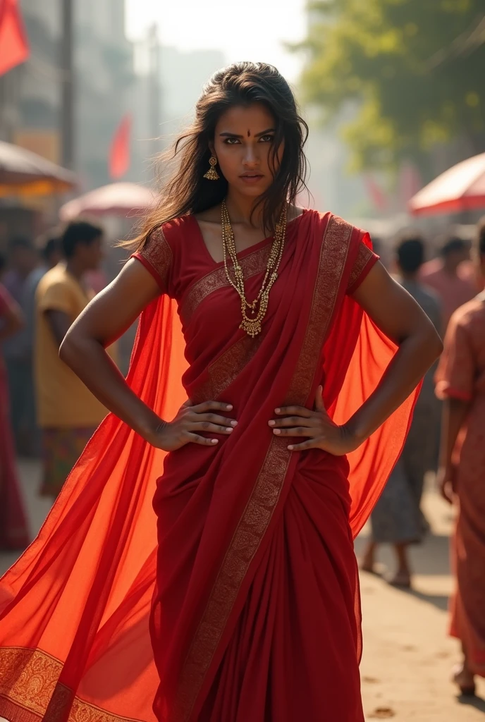 Indian Girl withredpatiyalashut : (angrily) What is going on here? Why are you treating girls like this?