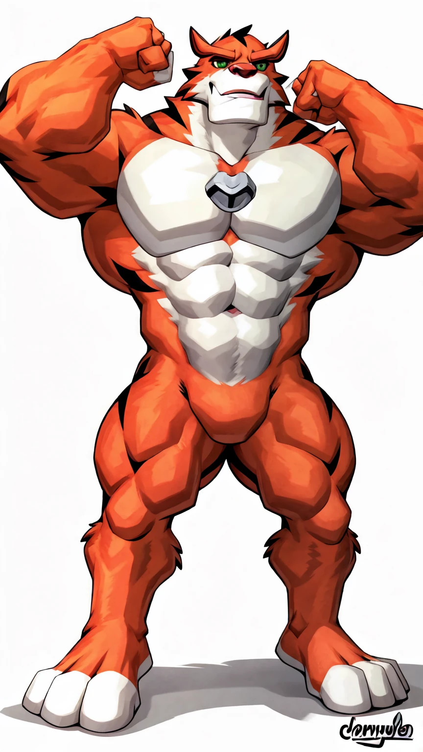 score_9, score_8_up, score_7_up, score_6_up, score_5_up, score_4_up,best quality,1boy,solo,muscular male,hi res,8k hd,looking at viewer,arms_raised,(by cartoon-network,by kamyuelo:1.5),masterpiece,best quality,(rath_(ben_10),orange skins):0.9,solo,hi res,8k hd,((nudiest:1.7)),green eyes,(((missing pupils))),full body shot,((show legs&feet)),white background,(((rugged body,wide_chest,wide_abs,wide_legs,wide_feet,big muscular,better eyes,better pupils))),standing,confident muscle-man posing