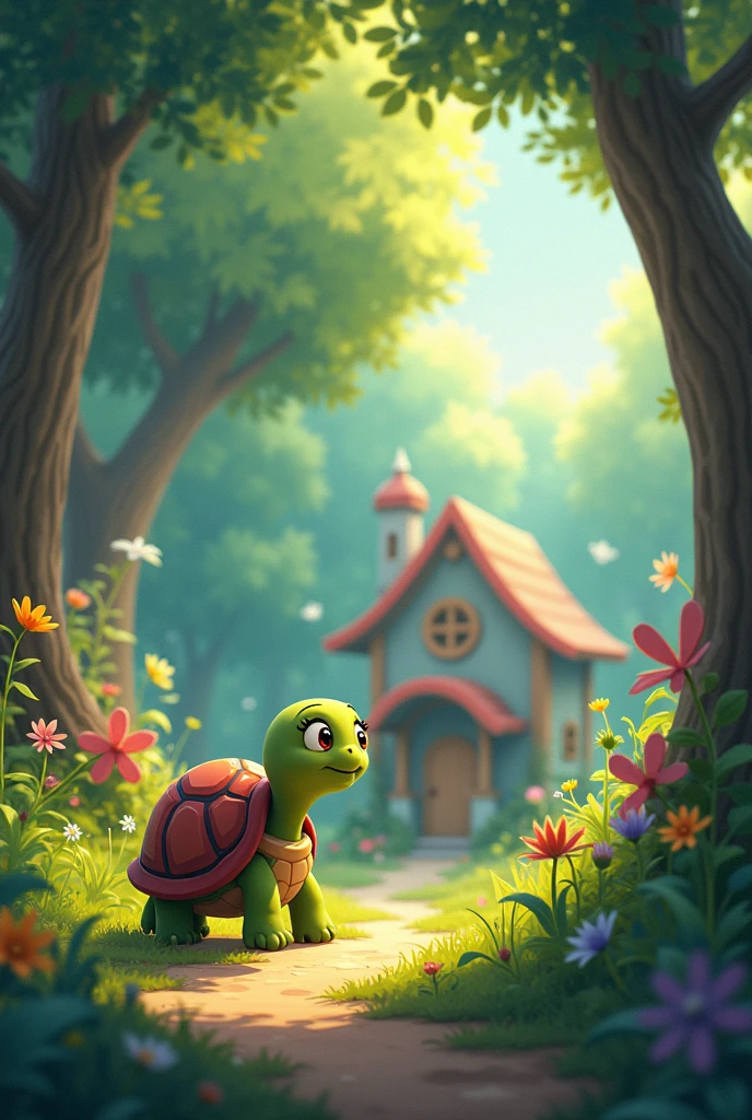 One day she heard about the school in the neighboring forest, where animals of all kinds could learn and play. Lilli the turtle was immediately excited and decided, that she also wanted to go to school.