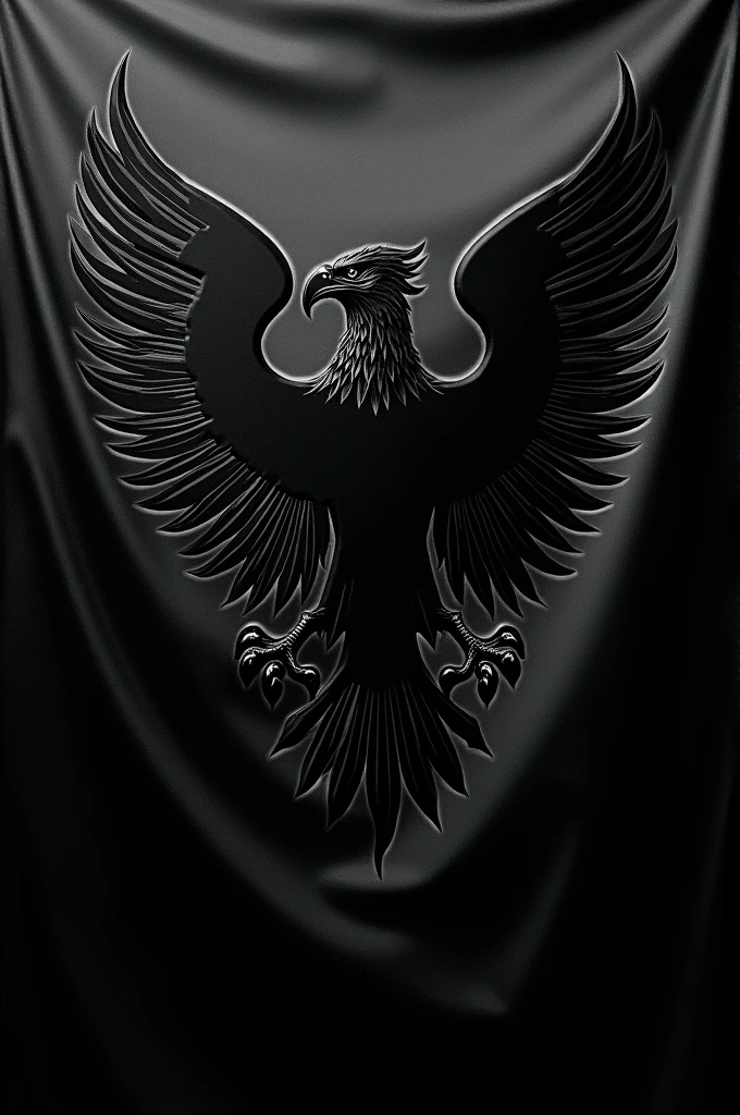 A design of a black flag with an eagle