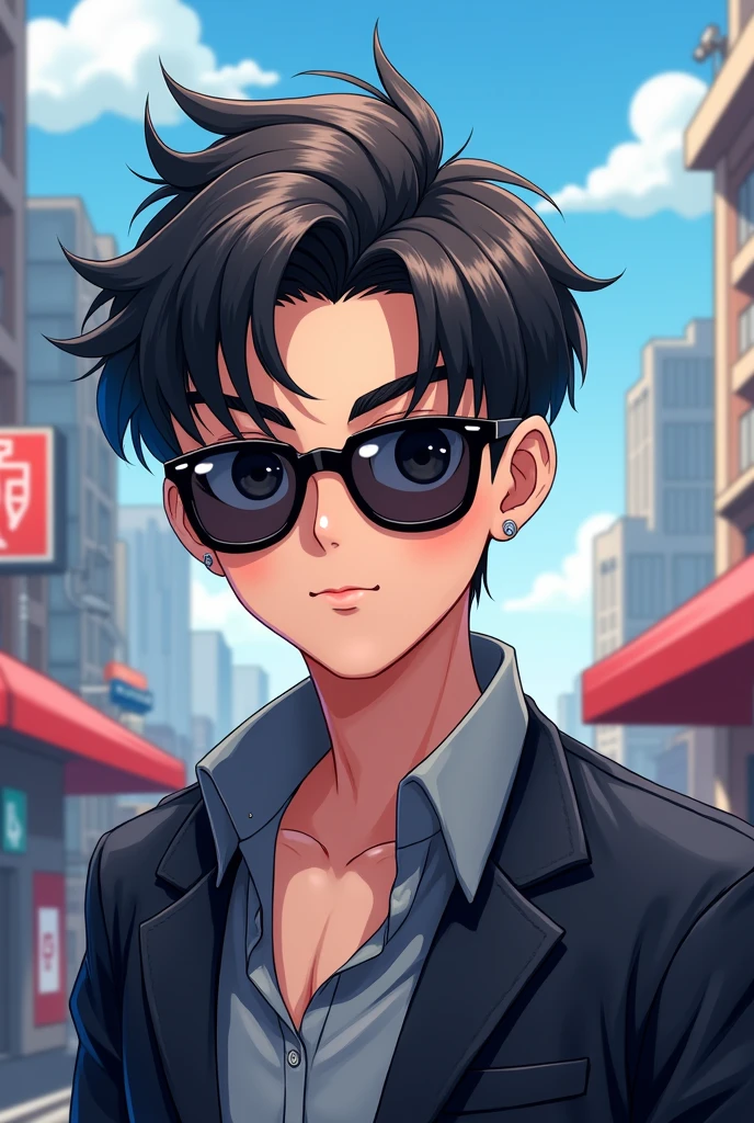 Anime boy with sunglasses 