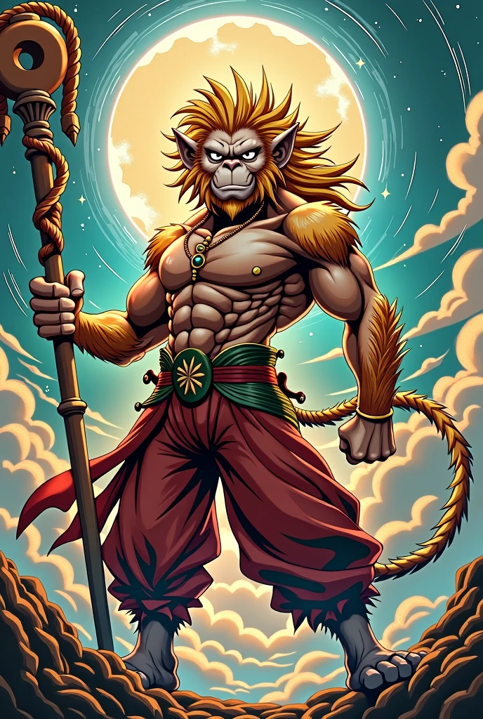 Wukong with jojo anime style