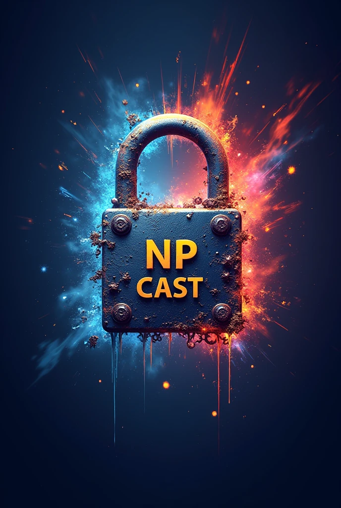 Create a logo with the word NP CAST written on the image with the concept of unlocking the mind and generating unlocking, using creative and realistic images