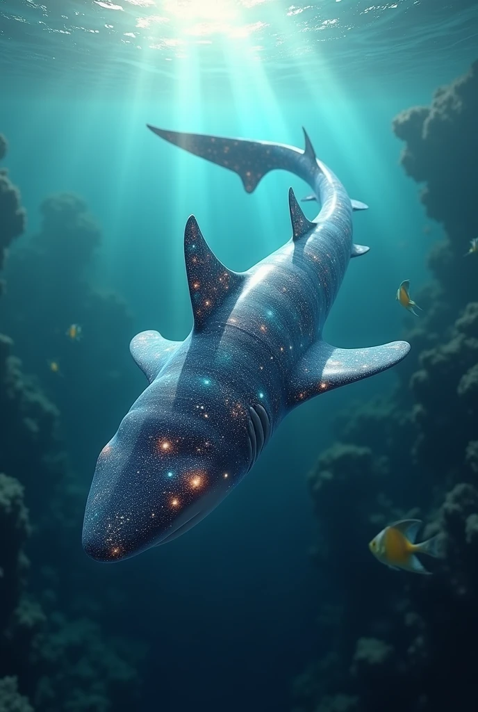 Star Shark Swimming in the sea