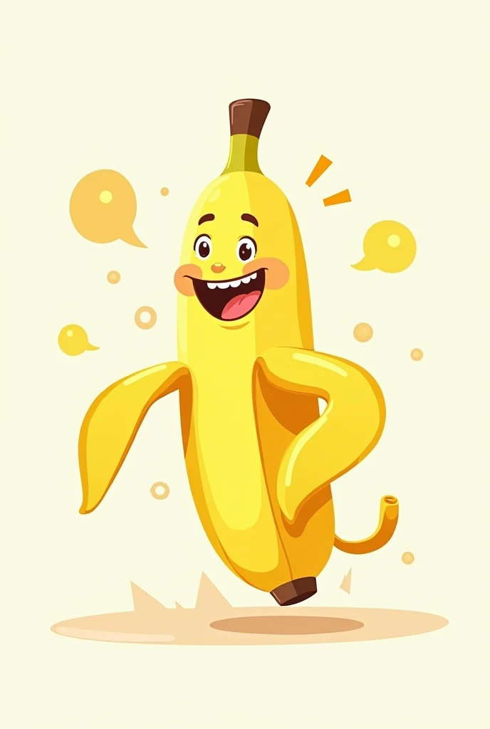 create me a drawing funny banana that's easy to illustrate, now add some words around it