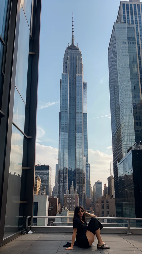 A rooftop of a New York skyscraper