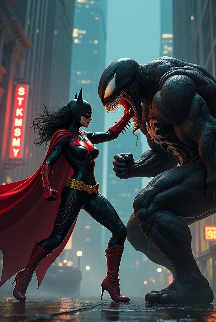 Batwoman punching venom